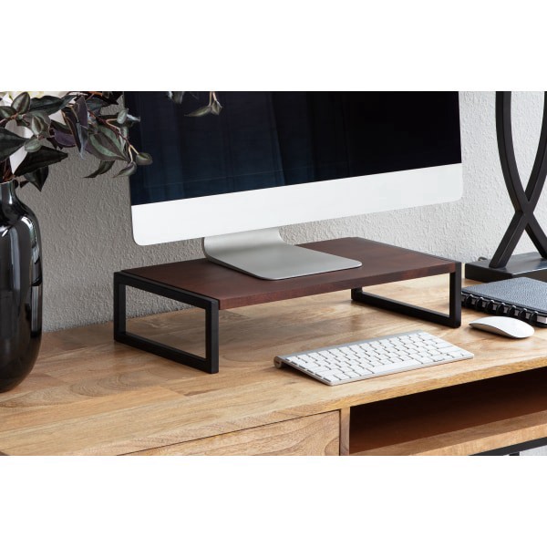 slide 5 of 6, Realspace® Acadia Wood/Metal Monitor Stand, 4-1/2""H x 21-1/2""W x 10""D, Walnut/Black, 1 ct