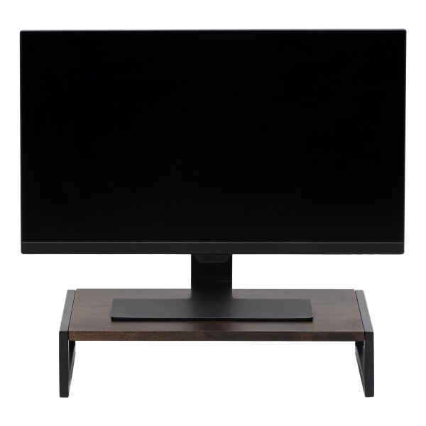 slide 4 of 6, Realspace® Acadia Wood/Metal Monitor Stand, 4-1/2""H x 21-1/2""W x 10""D, Walnut/Black, 1 ct