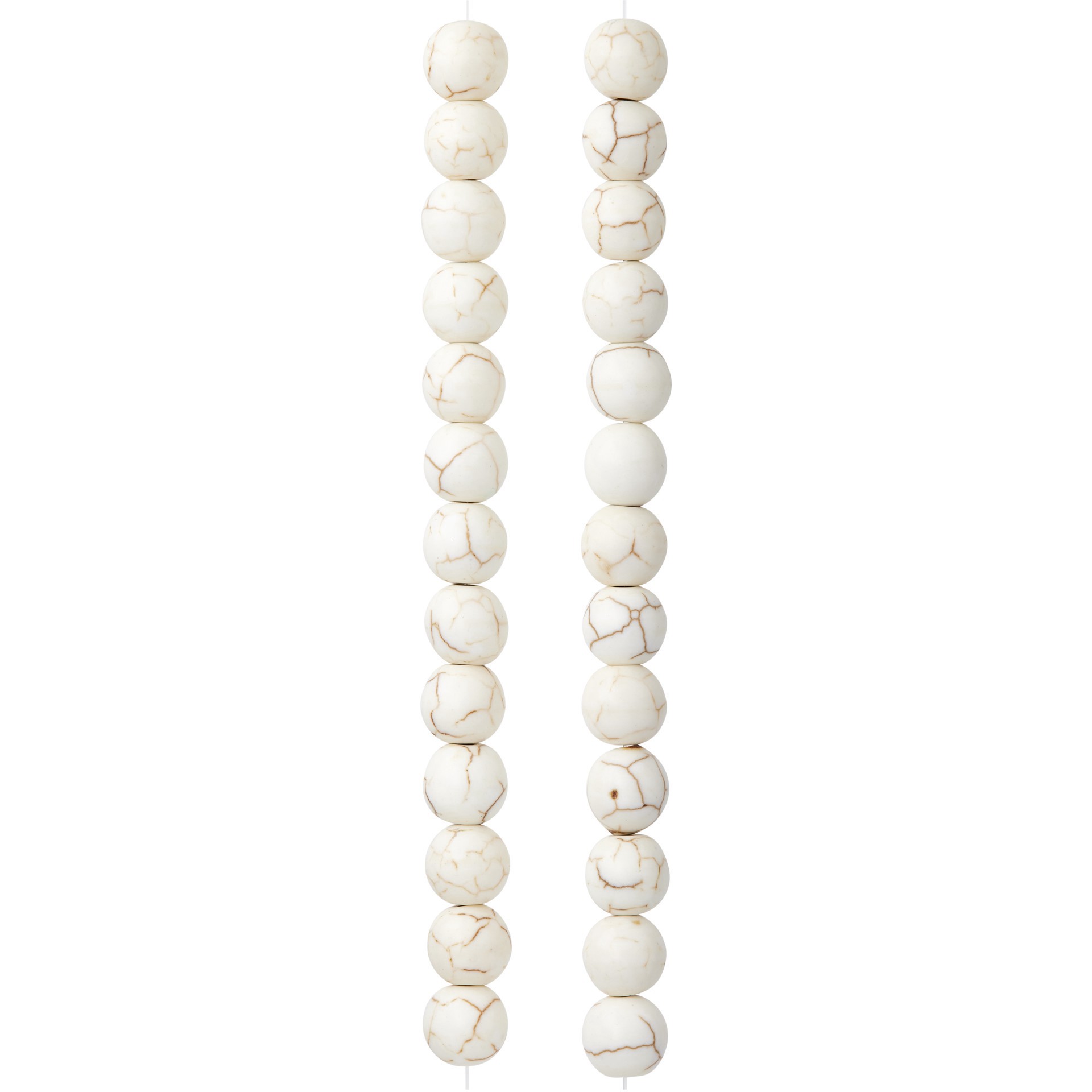 slide 2 of 3, White Crackle Dyed Howlite Round Beads, 8mm By Bead Landing, 8mm