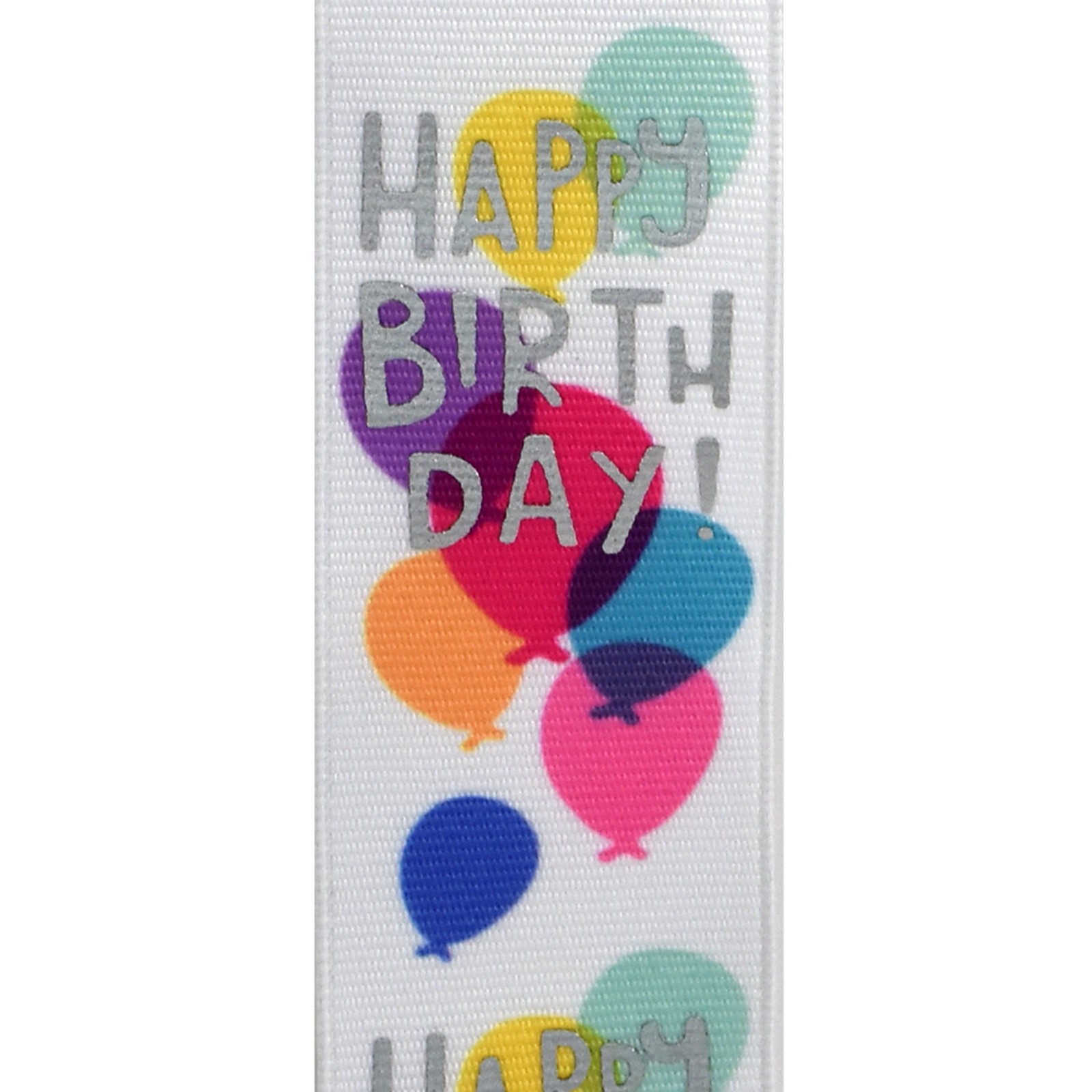 slide 3 of 4, 1.5" X 2yd. Happy Birthday Wired Grosgrain Ribbon By Celebrate It, 1.5 in x 2 yd