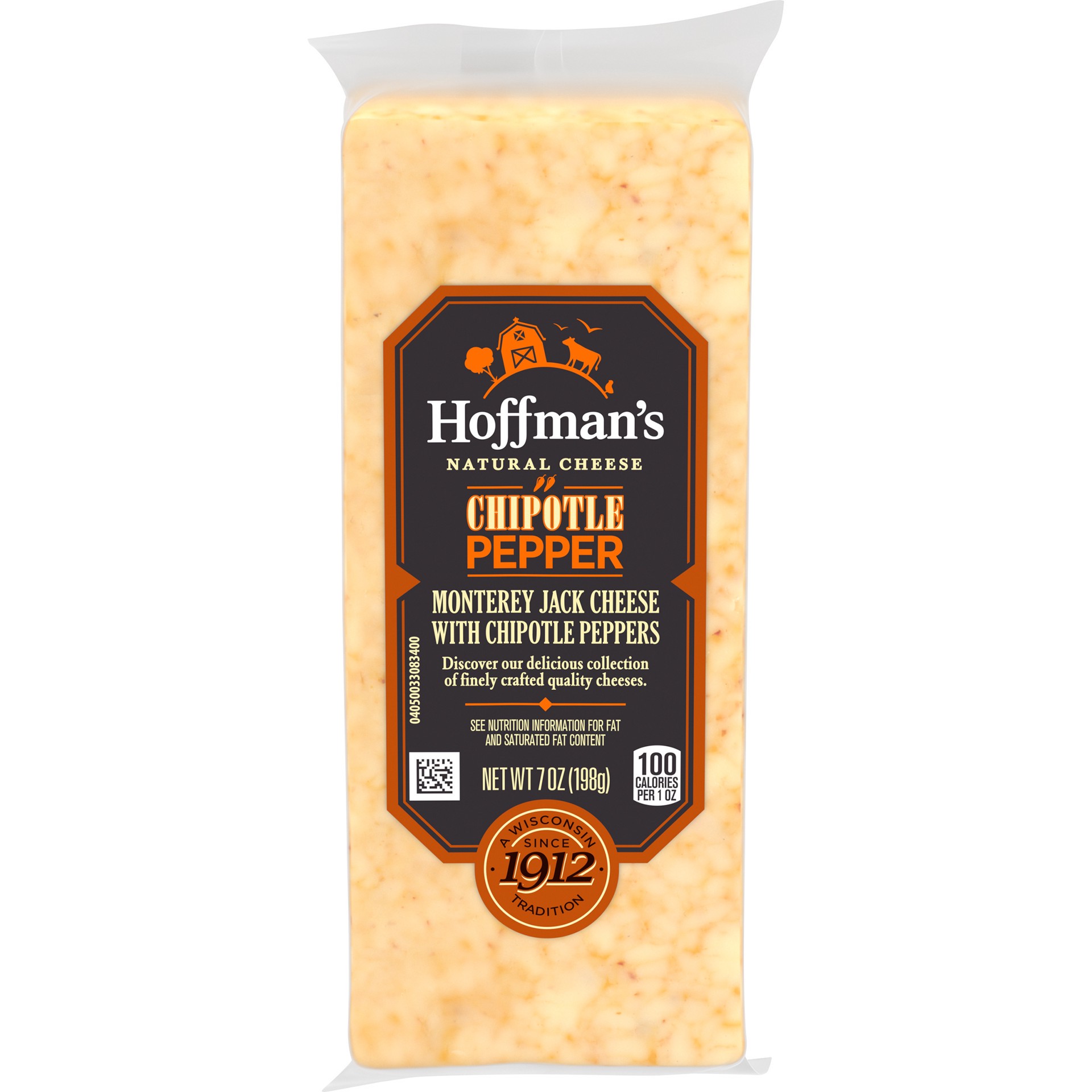 slide 1 of 8, Hoffman's Chipotle Pepper Monterey Jack Cheese with Chipotle Peppers, 7 oz Block, 7 oz