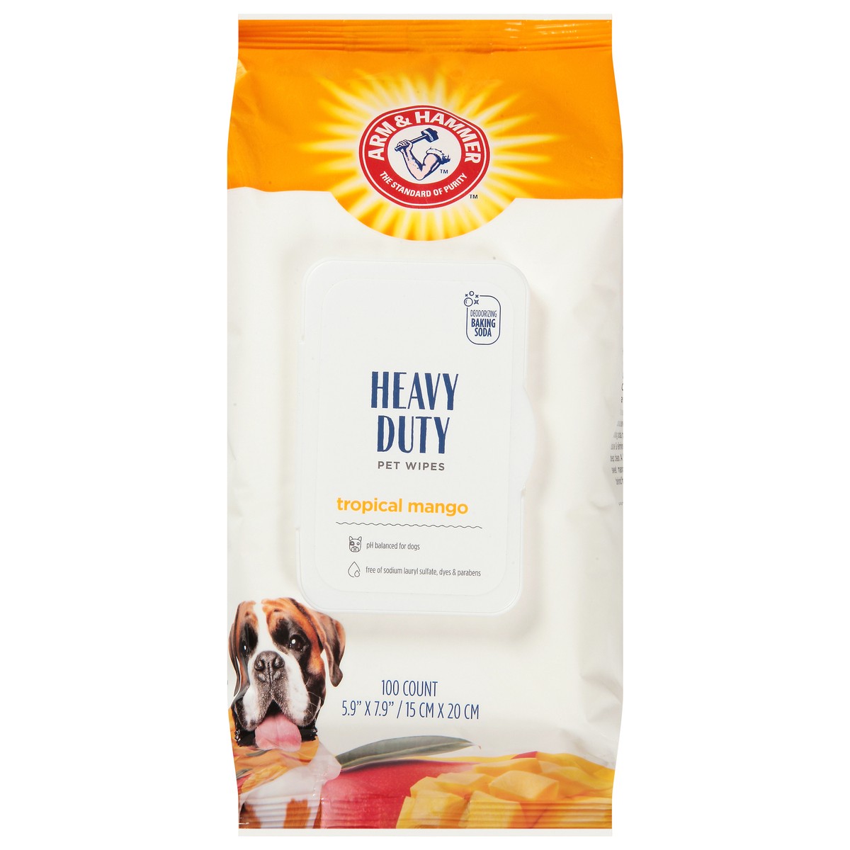 slide 1 of 1, ARM & HAMMER Heavy Duty Tropical Mango Pet Wipes 100 ea, 100 ct