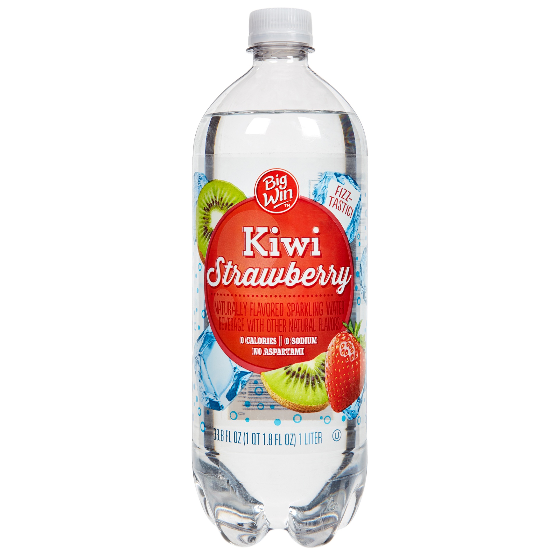 slide 1 of 2, Big Win Sparkling Water, Kiwi Strawberry, 33.8 fl oz