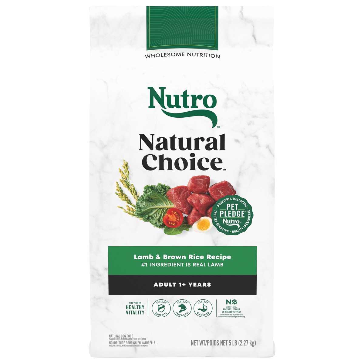 slide 1 of 3, Nutro Wholesome Essentials Adult Lamb & Rice Dry Dog Food, 5 lb