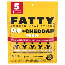 Fatty OG Cheddar Smoked Meat Mini Sticks - 5 x 1 oz Sticks