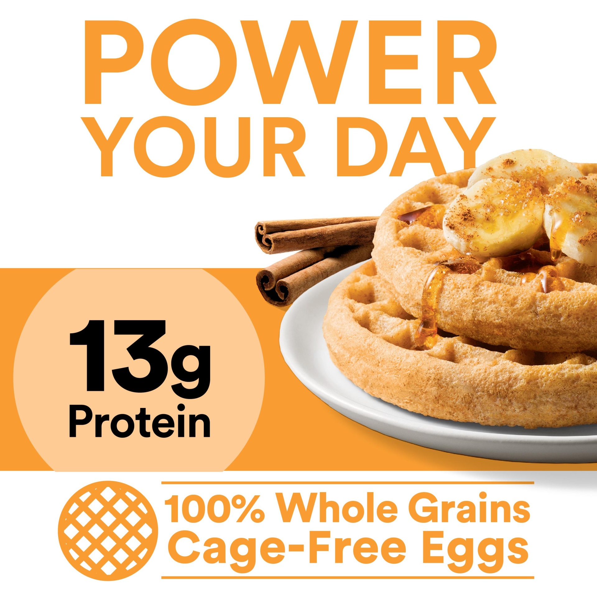 slide 4 of 5, Kashi Frozen Protein Waffles, Whole Grain Waffles, Frozen Breakfast, Cinnamon Brown Sugar, 10.7 oz
