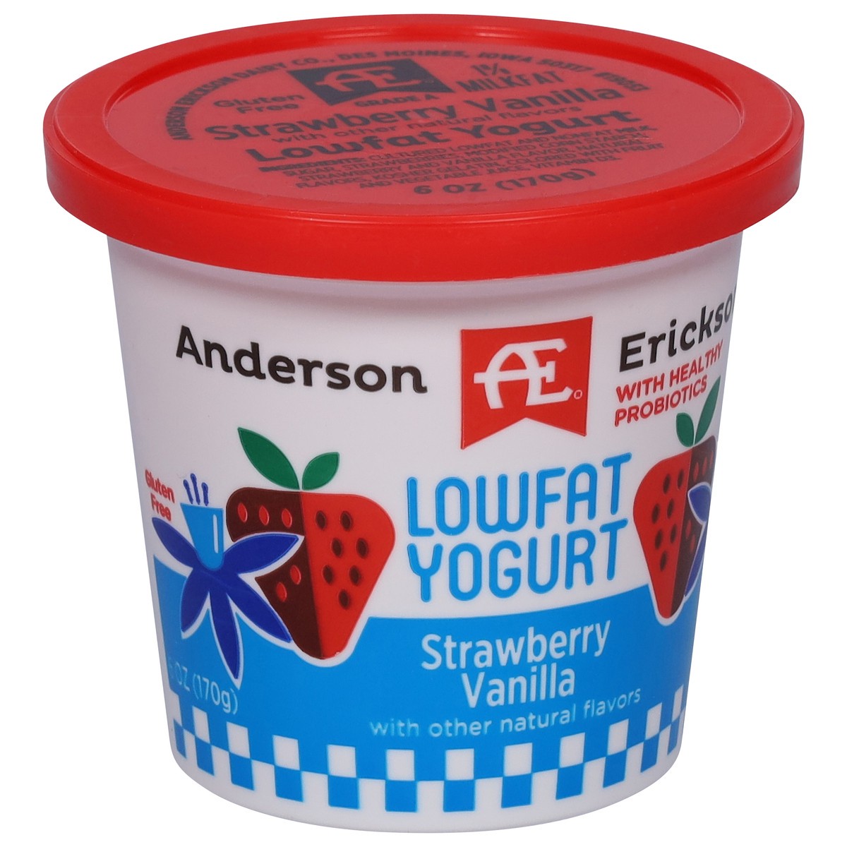 slide 6 of 9, Anderson Erickson Dairy Lowfat Strawberry Vanilla Yogurt 6 oz, 6 oz