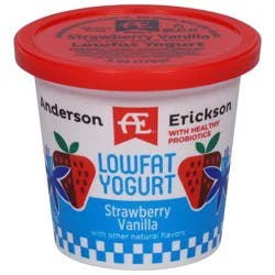 Anderson Erickson Dairy Lowfat Strawberry Vanilla Yogurt 6 oz