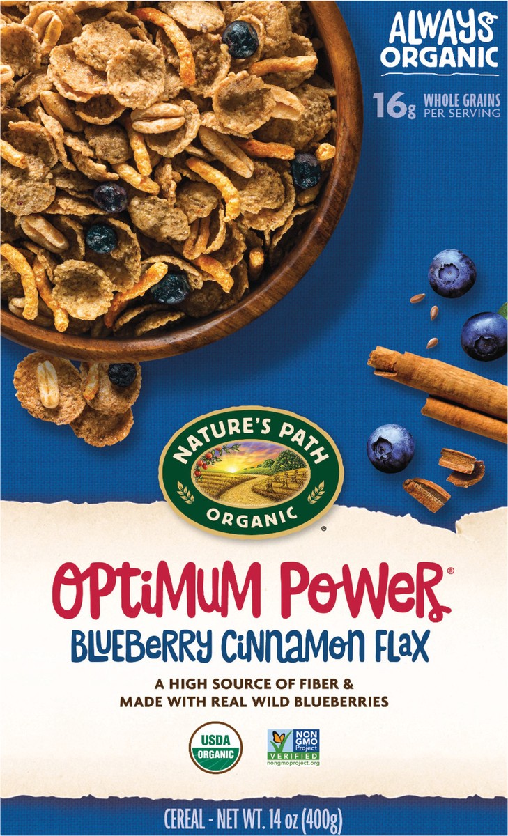 slide 3 of 3, Nature's Path Cereal Optimum Bluebrry Cinn O, 14 oz