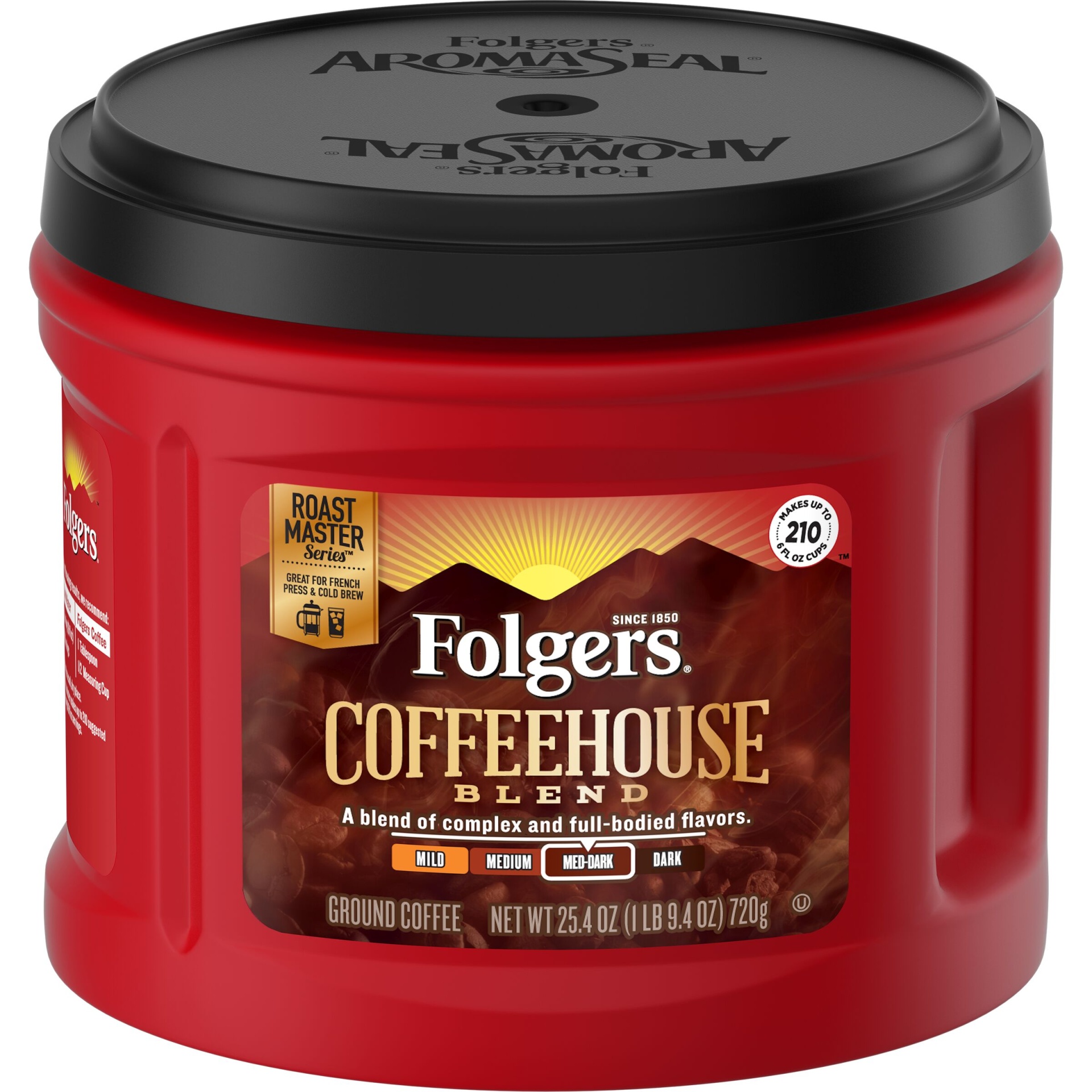 slide 1 of 1, Folgers Coffeehouse Blend Medium Dark Ground Coffee, 25.4 oz