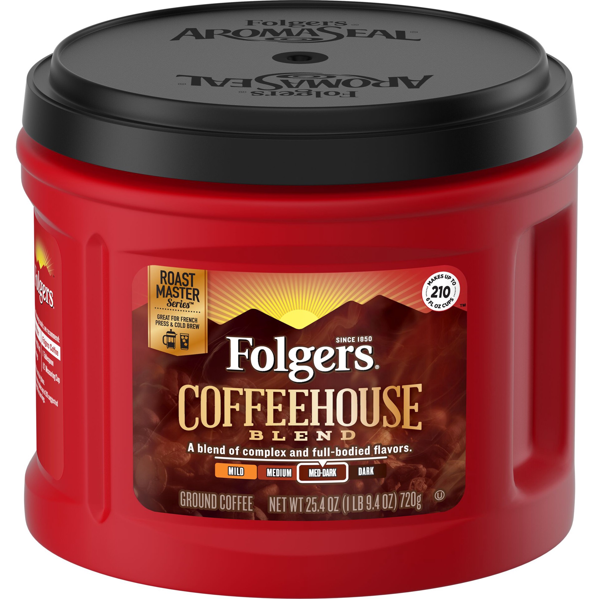 slide 1 of 4, Folgers Coffeehouse Blend Medium Dark Roast Coffee - 25.4 oz, 25.4 oz