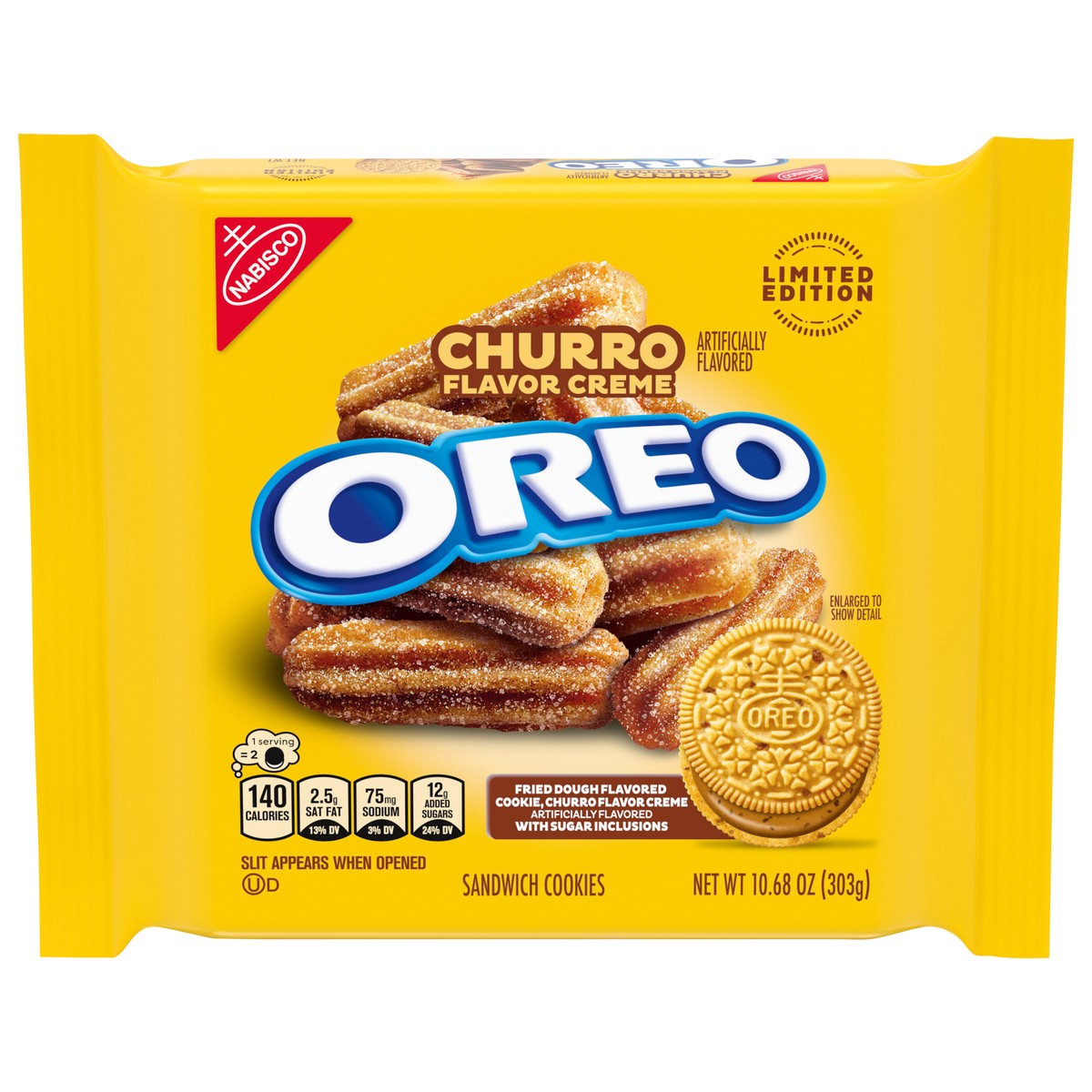 slide 12 of 13, OREO Churro Creme Sandwich Cookies, Limited Edition, 10.68 oz, 10.68 oz