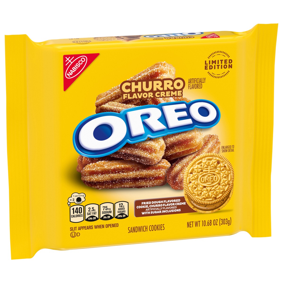 slide 7 of 13, OREO Churro Creme Sandwich Cookies, Limited Edition, 10.68 oz, 10.68 oz