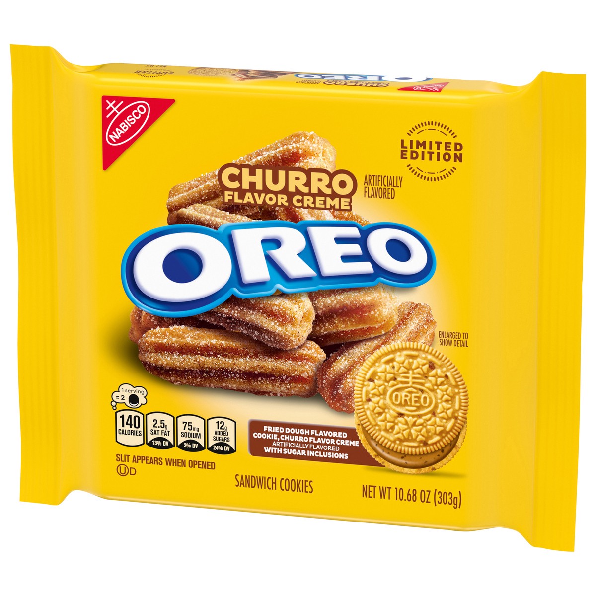 slide 4 of 13, OREO Churro Creme Sandwich Cookies, Limited Edition, 10.68 oz, 10.68 oz