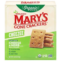 Mary's Gone Crackers Cheezee Organic Plant Based Cheese & Herb Flavor Snack Crackers 4.0 oz