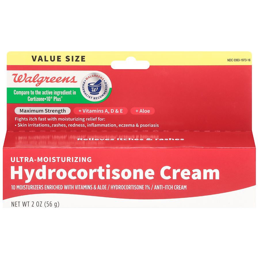 slide 1 of 5, Walgreens Hydrocortisone 1% Cream Plus 10 Moisturizers, 2 oz
