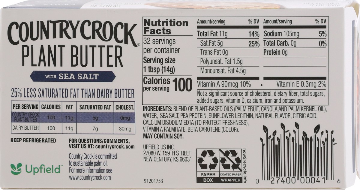 slide 13 of 13, Country Crock Plant Butter with Sea Salt, 4 Each, 1 lb