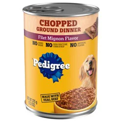 Pedigree Chopped Ground Dinner Filet Mignon Flavor Food for Dogs 13.2 oz