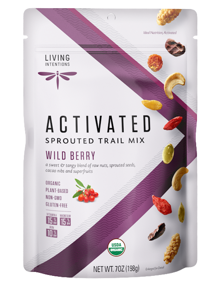 slide 1 of 1, Living Intentions Activated Sprouted Trail Mix, Wild Berry, 7 oz