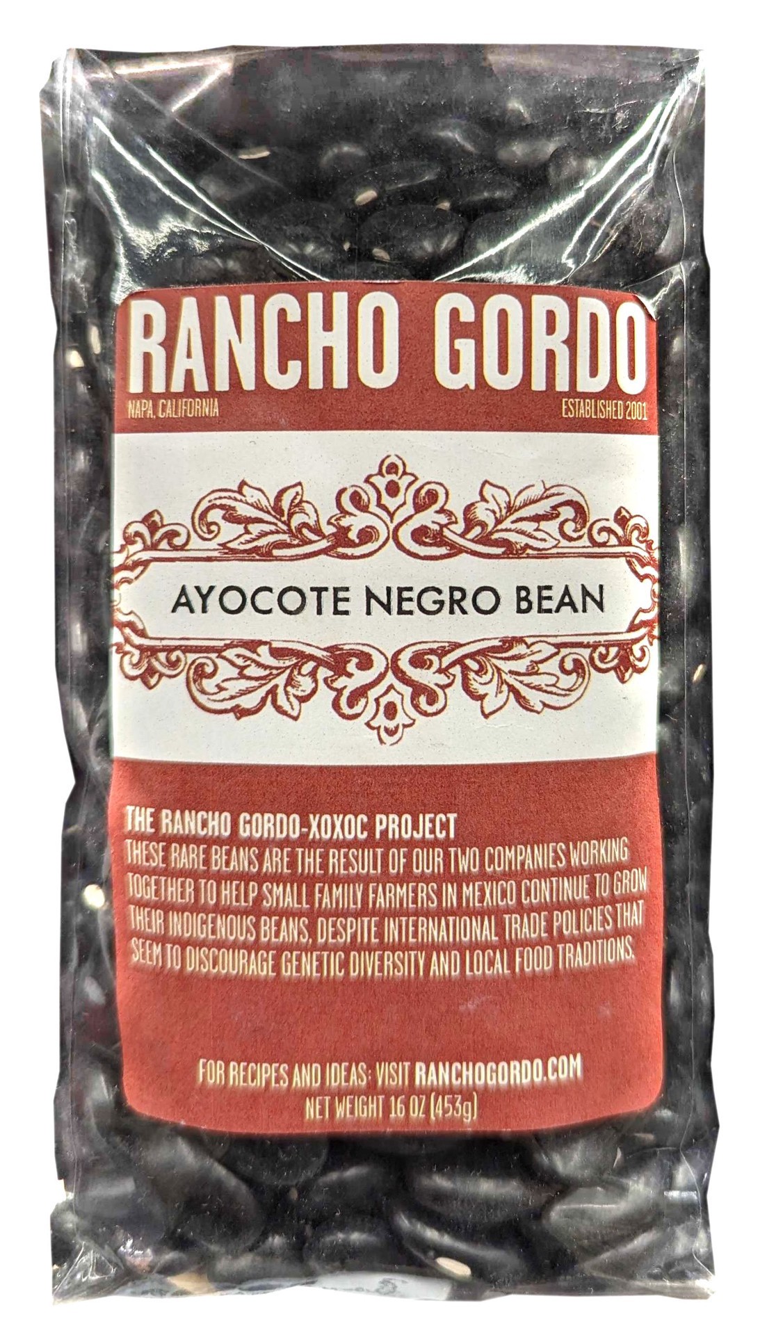 slide 1 of 1, Rancho Gordo Ayocote Negro, 16 oz