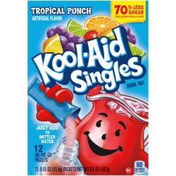 Kool-Aid Kool Aid Singles Tropical Punch Powdered Drink Mix, 12 ct - .55 oz Packets