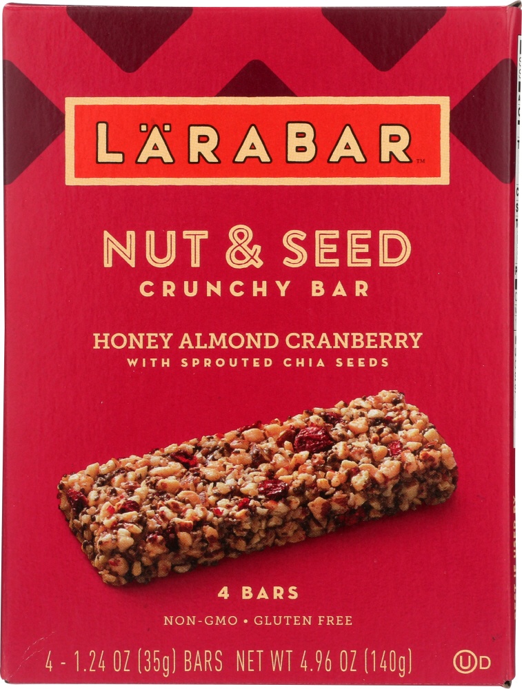 slide 1 of 3, LÄRABAR Honey Almond Cranberry Nut & Seed Crunchy Bar, 4.96 oz