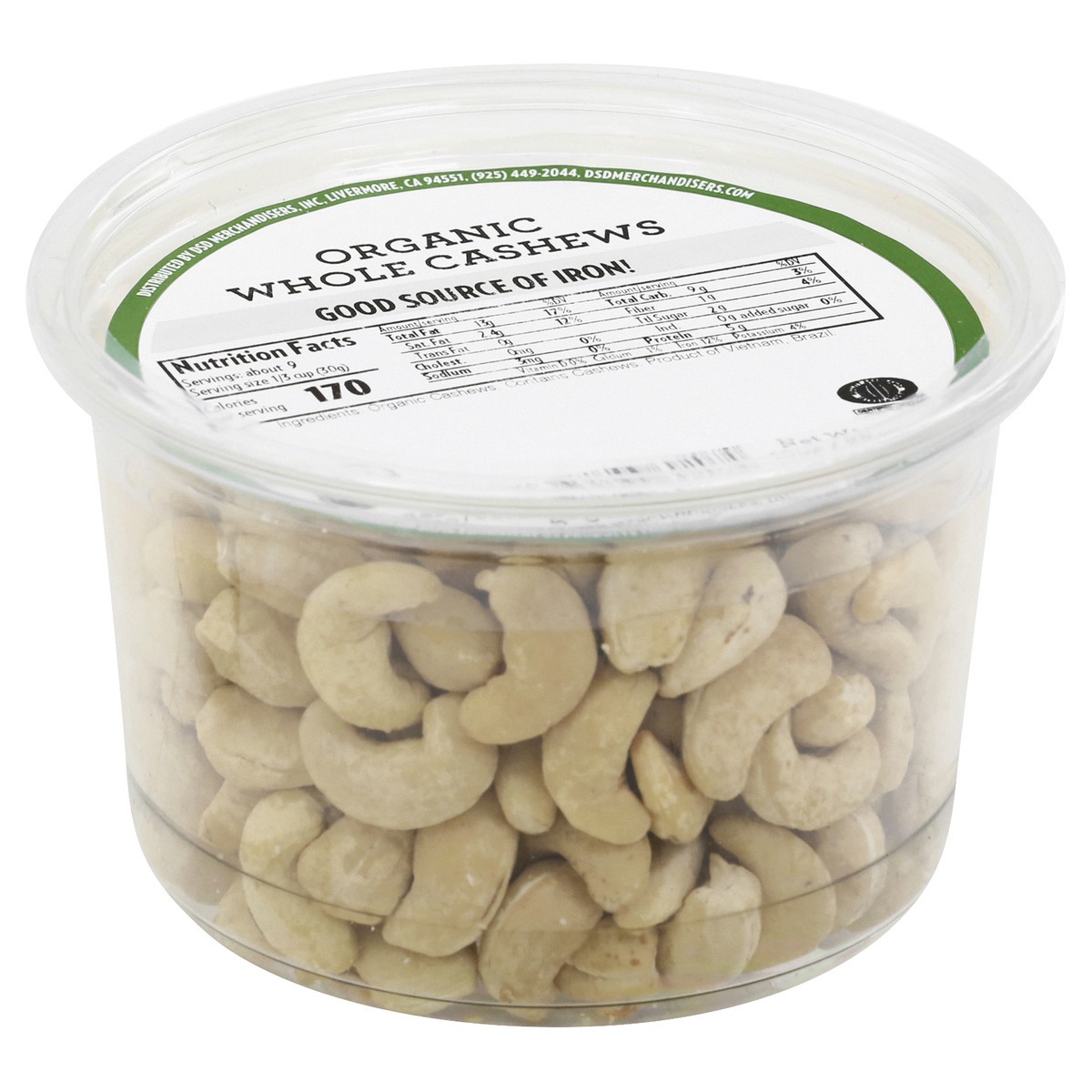 slide 2 of 9, DSD Merchandisers Cashews Raw Organic - 10 Oz, 10 oz