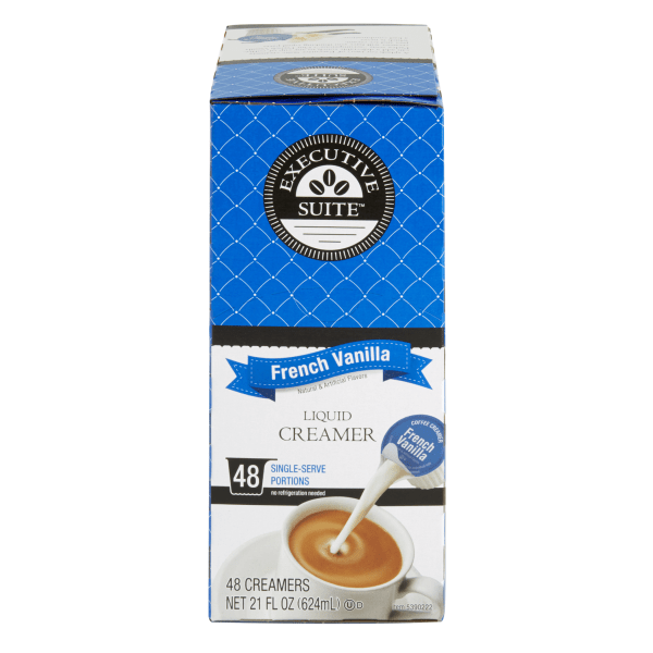 slide 1 of 10, Executive Suite Liquid Coffee Creamer, French Vanilla Flavor, 0.38 Oz Single Serve X 48, 1 ct