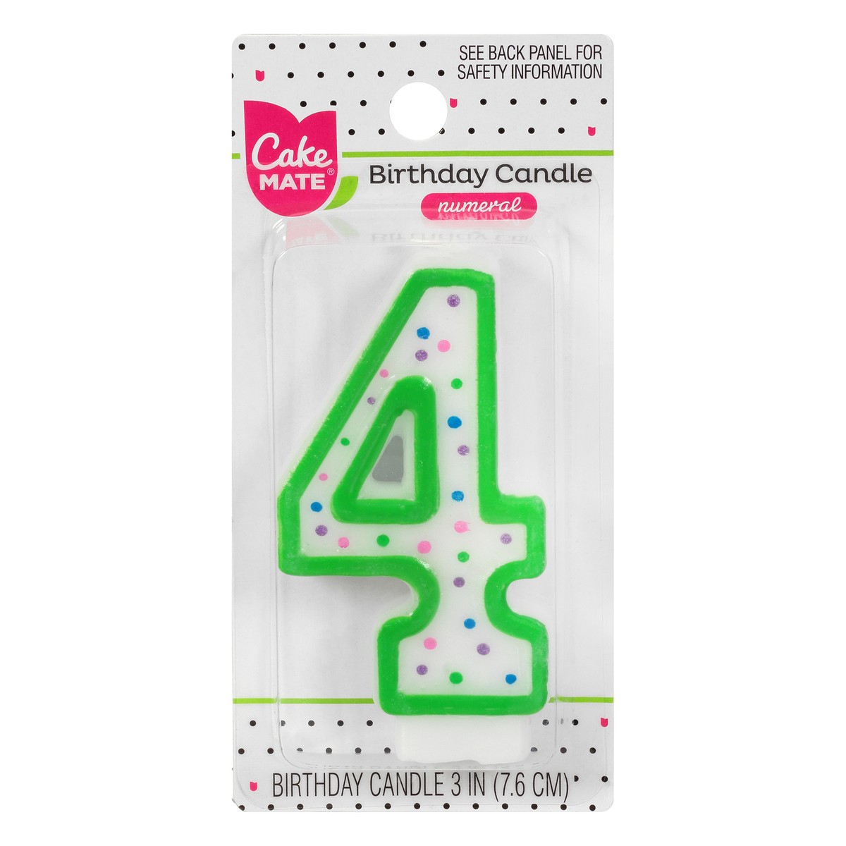 slide 1 of 9, Cake Mate 3 Inch 4 Numeral Birthday Candle 1 ea, 1 ea