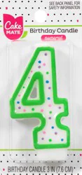 Cake Mate 3 Inch 4 Numeral Birthday Candle 1 ea