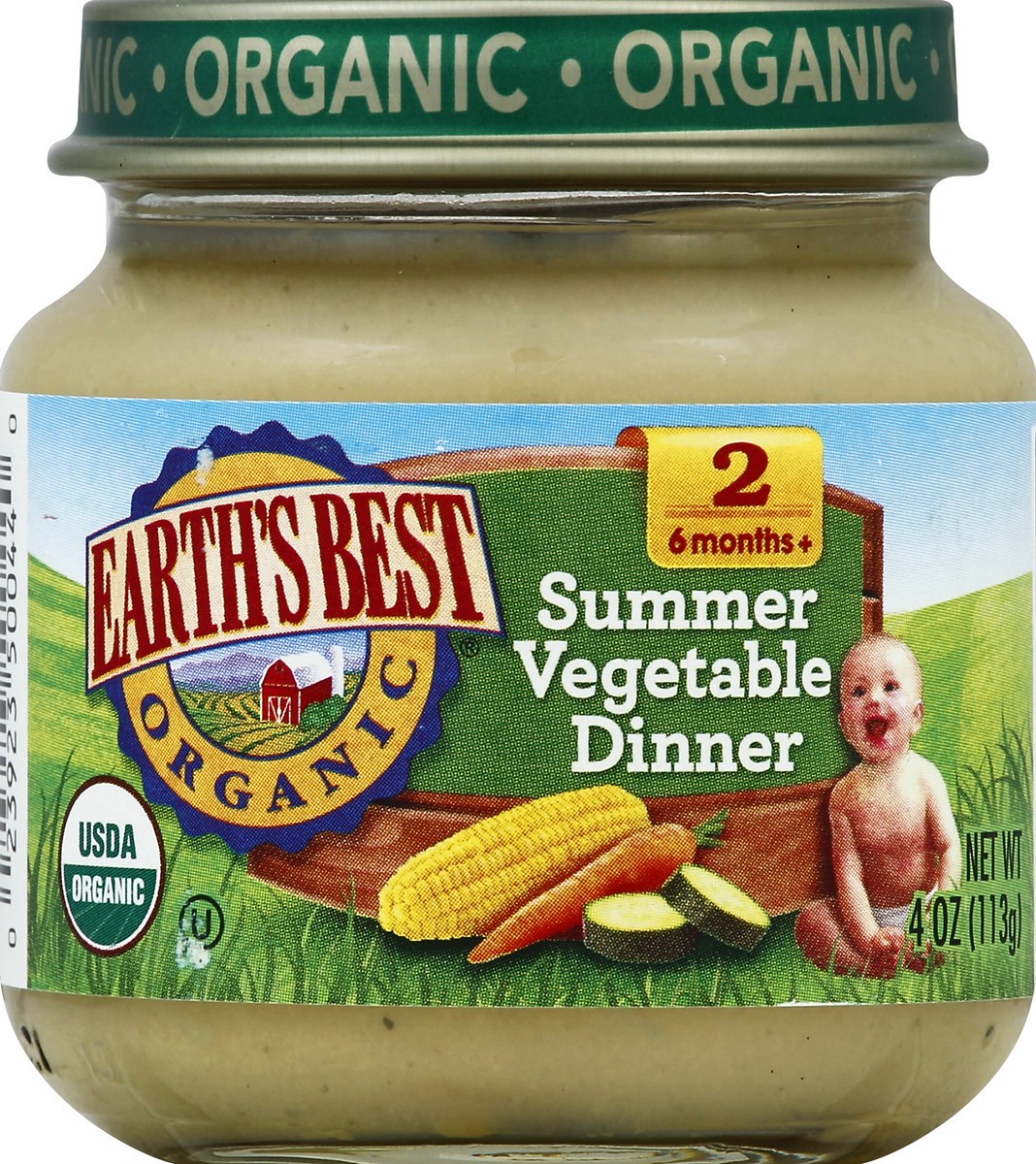 slide 5 of 6, Earth's Best Organic Summer Vegetable Dinner Stage 2, 4 oz