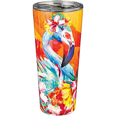 slide 1 of 1, Haven & Key Floral Flamingo Summer Stainless Steel Tumbler, 16 oz