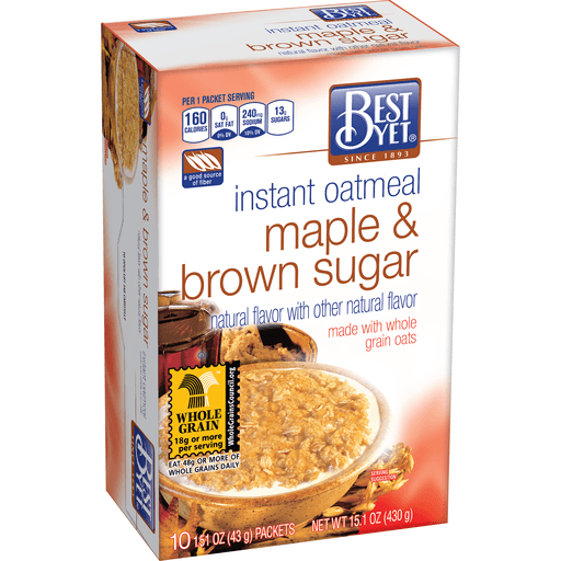 slide 1 of 1, Best Yet Instant Oatmeal Maple Brown Sugar, 15.1 oz