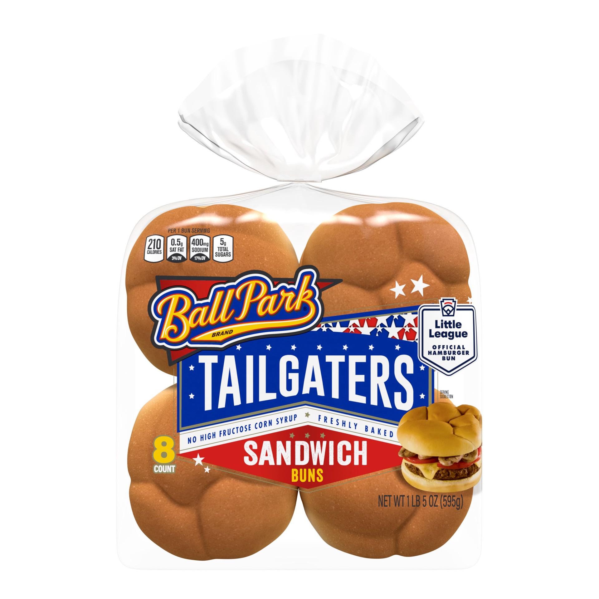 slide 1 of 5, Ball Park Tailgaters Sandwich Buns, 8 count, 21 oz, 8 ct