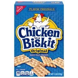 Chicken in a Biskit Original Baked Snack Crackers, Lunch Snacks, 7.5 oz