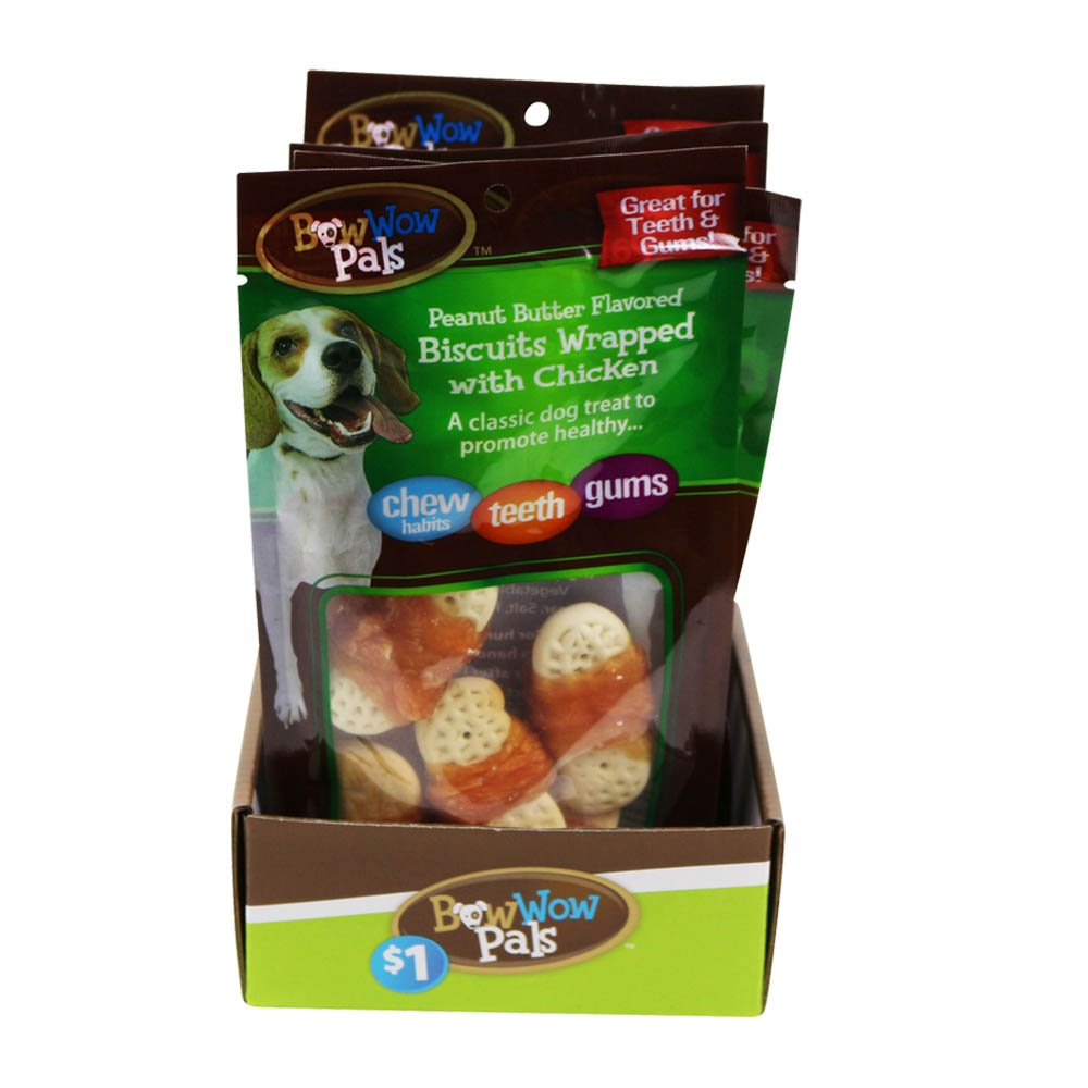 slide 1 of 1, Bow Wow Pals Peanut Butter Flavored Biscuits with Chicken, 8 ct