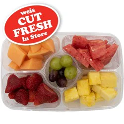 Weis Fresh Cut Cantaloupe, Honeydew, Watermelon, Pineapple Medium Compartment Tray