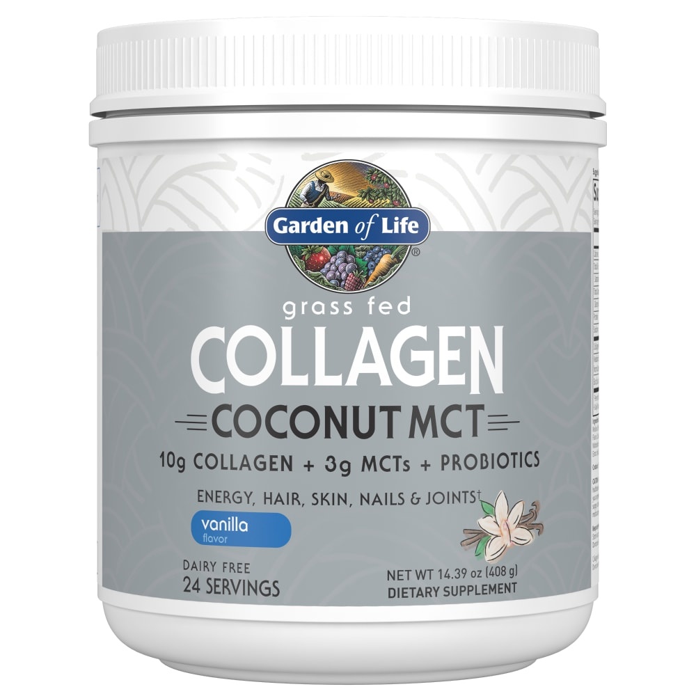 slide 1 of 1, Garden Of Life Collagen Coconut Mct Powder, Vanilla, 14.39 oz