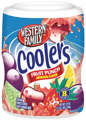 slide 1 of 1, Western Family Fruit Punch Drink Mix, 19 oz