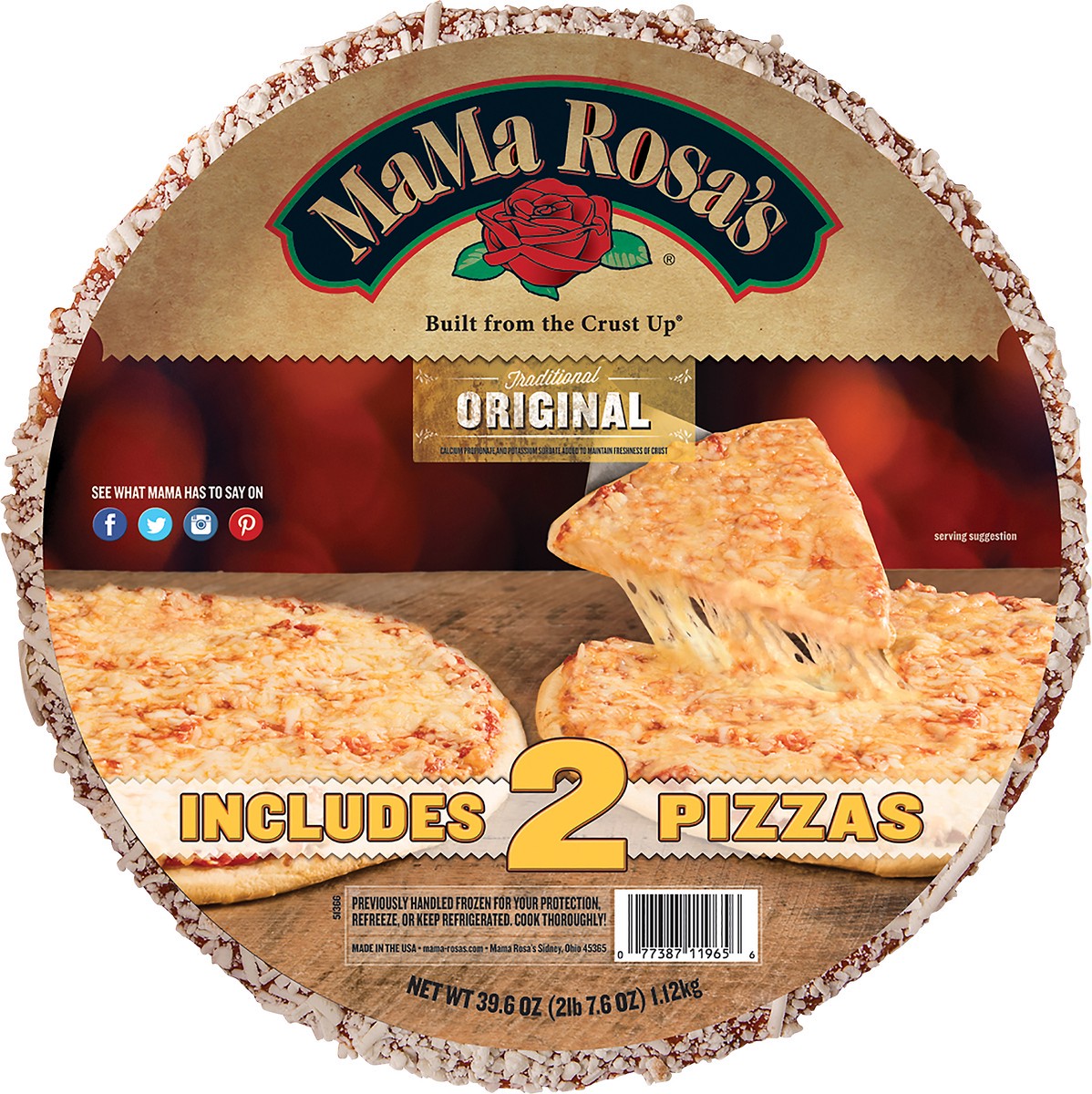 slide 3 of 6, MaMa Rosa's Traditional Original Pizzas 2 ct Box, 39.6 oz