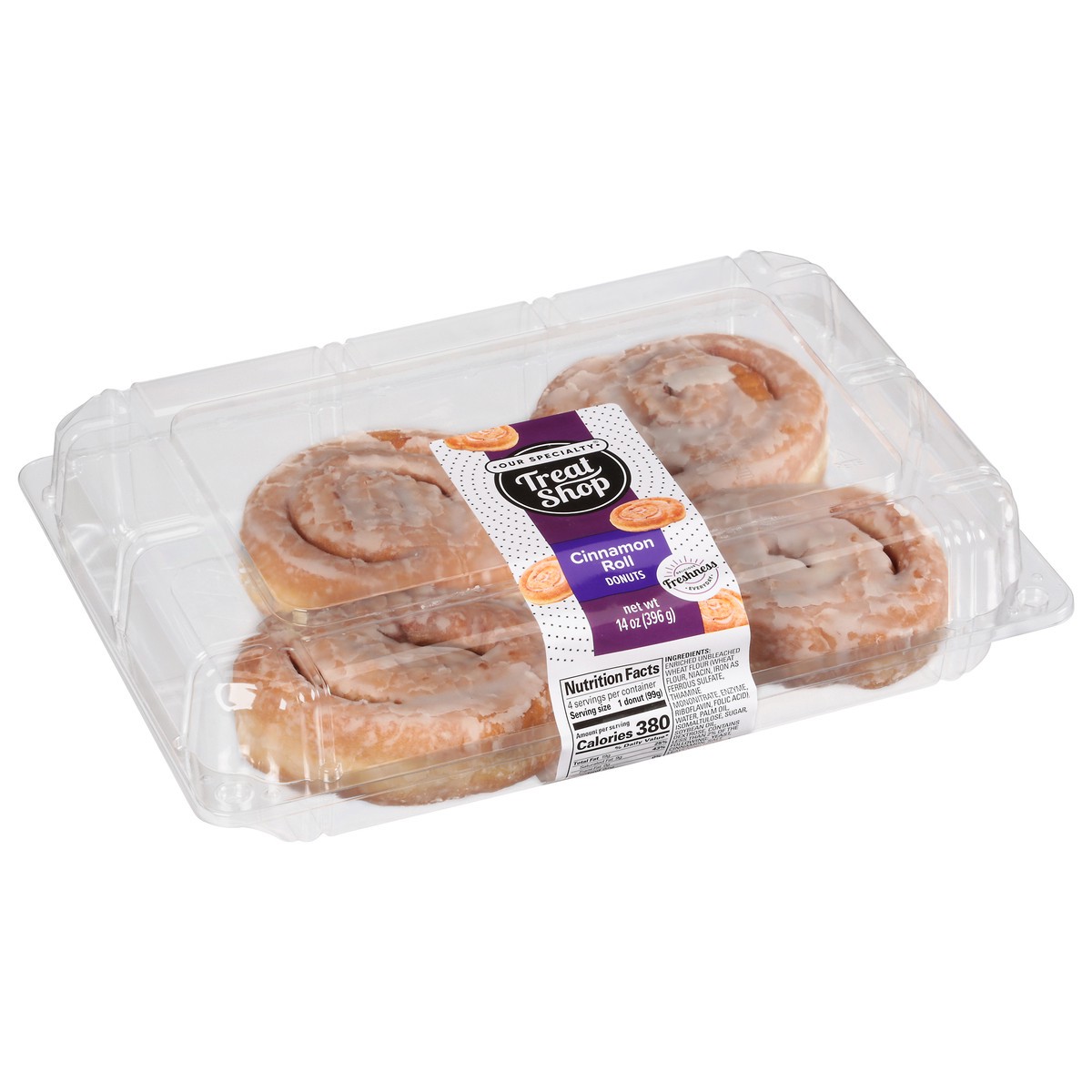 slide 3 of 9, Our Specialty Treat Shop Cinnamon Roll Donuts 14 oz, 14 oz