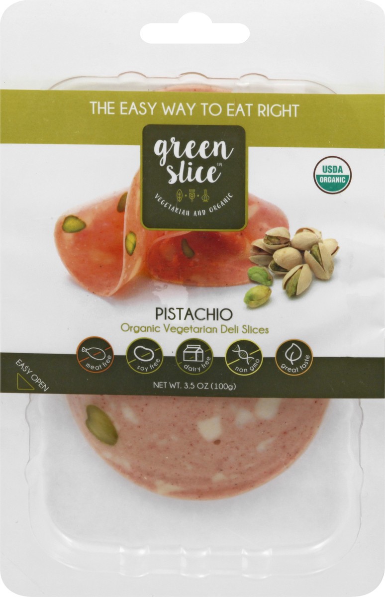 slide 7 of 12, Green Slice Organic Vegetarian Pistachio Deli Slices 3.5 oz, 3.5 oz