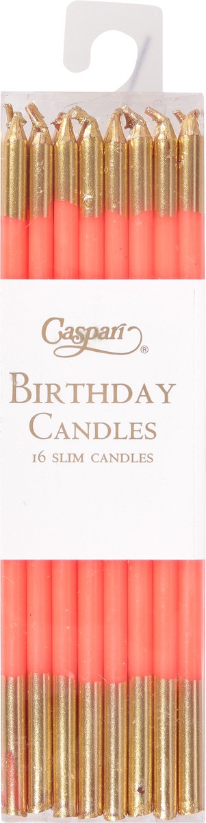 slide 4 of 11, Caspari Slims Orange/Gold Birthday Candles 16 ea, 1 ct