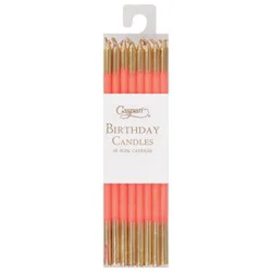 Caspari Slims Orange/Gold Birthday Candles - 16 ea
