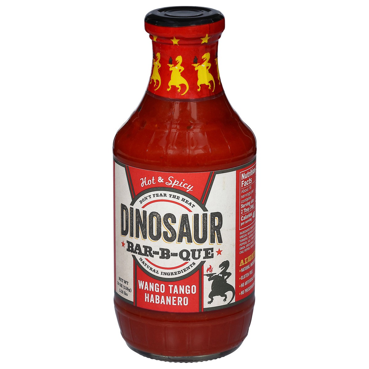 slide 9 of 13, Dinosaur Bar-B-Que Hot & Spicy Wango Tango Habanero Sauce 19 oz, 19 oz