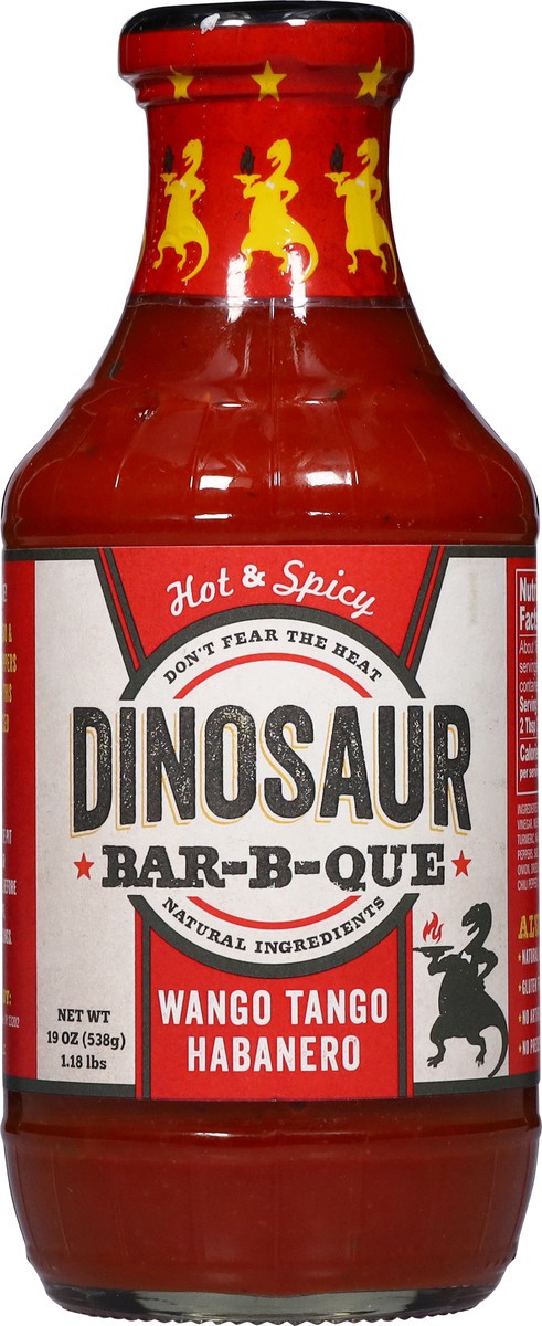 slide 6 of 13, Dinosaur Bar-B-Que Hot & Spicy Wango Tango Habanero Sauce 19 oz, 19 oz