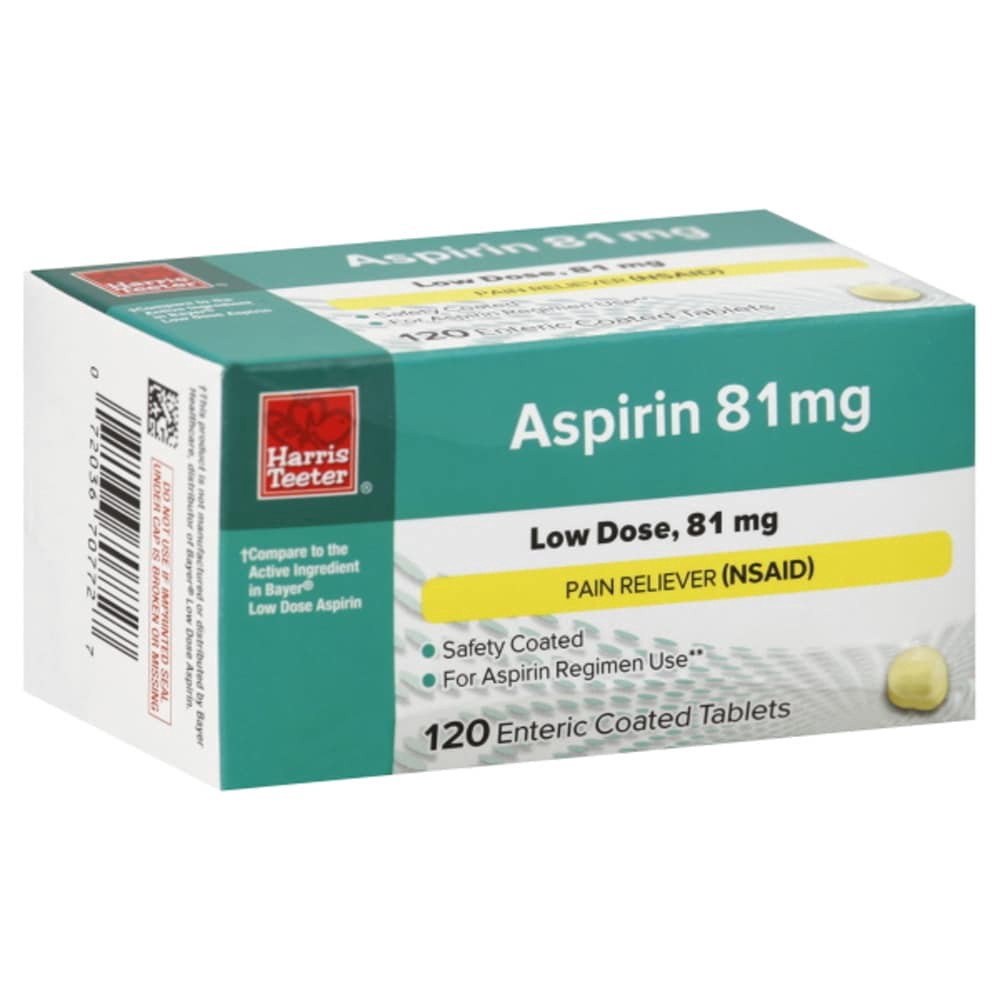 slide 1 of 1, Harris Teeter Aspirin - Low Dose, 120 ct