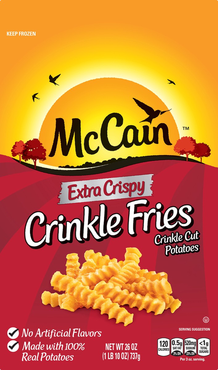 slide 5 of 11, McCain Extra Crispy Crinkle Fries, 26 oz (Frozen Potatoes), 26 oz