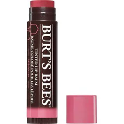 Burt's Bees 100% Natural Tinted Lip Balm, Hibiscus with Shea Butter and Botanical Waxes, 1 Tube