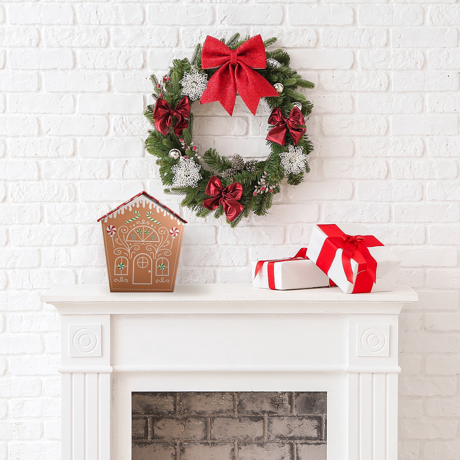 slide 4 of 4, Gingerbread House Gift Box By Ashland, 8.3 in x 6.3 in x 9.1 in